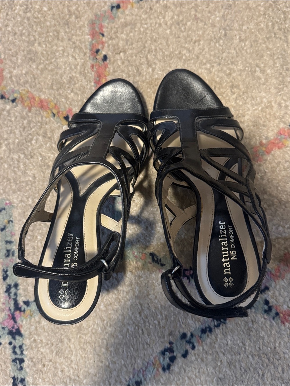 Naturalizer Black Cutout Strappy Heel Sandal - Picture 2 of 5
